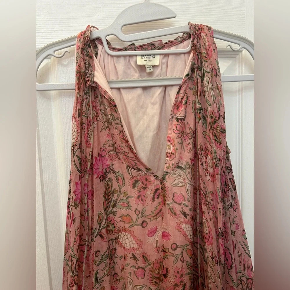 HEMANT & NANDITA Pink Floral Halter Mini Dress - Picture 5 of 8